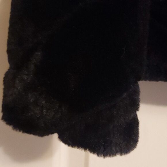 Teddy Jacket faux fur plush zippered jacket black size M - Picture 3 of 6